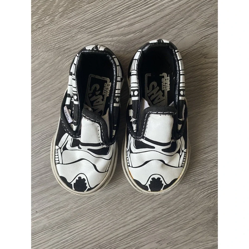 VANS Star Wars‎ Toddler Size 4 Stormtroopers Slip On Black White